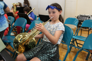  student playing french horn
